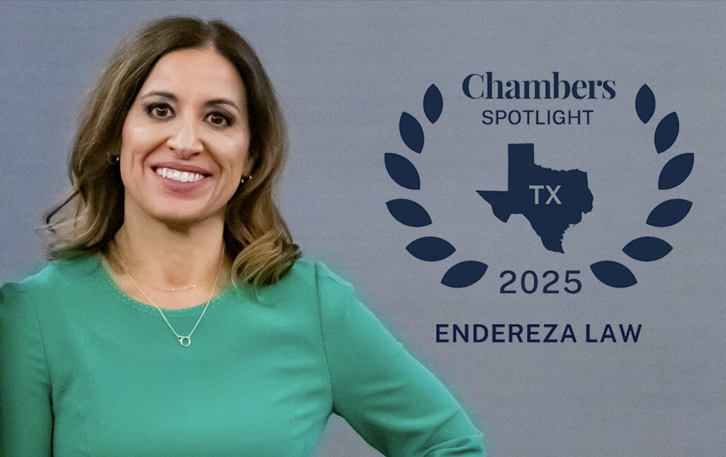 Smiling person beside Chambers Spotlight Texas 2025 award.